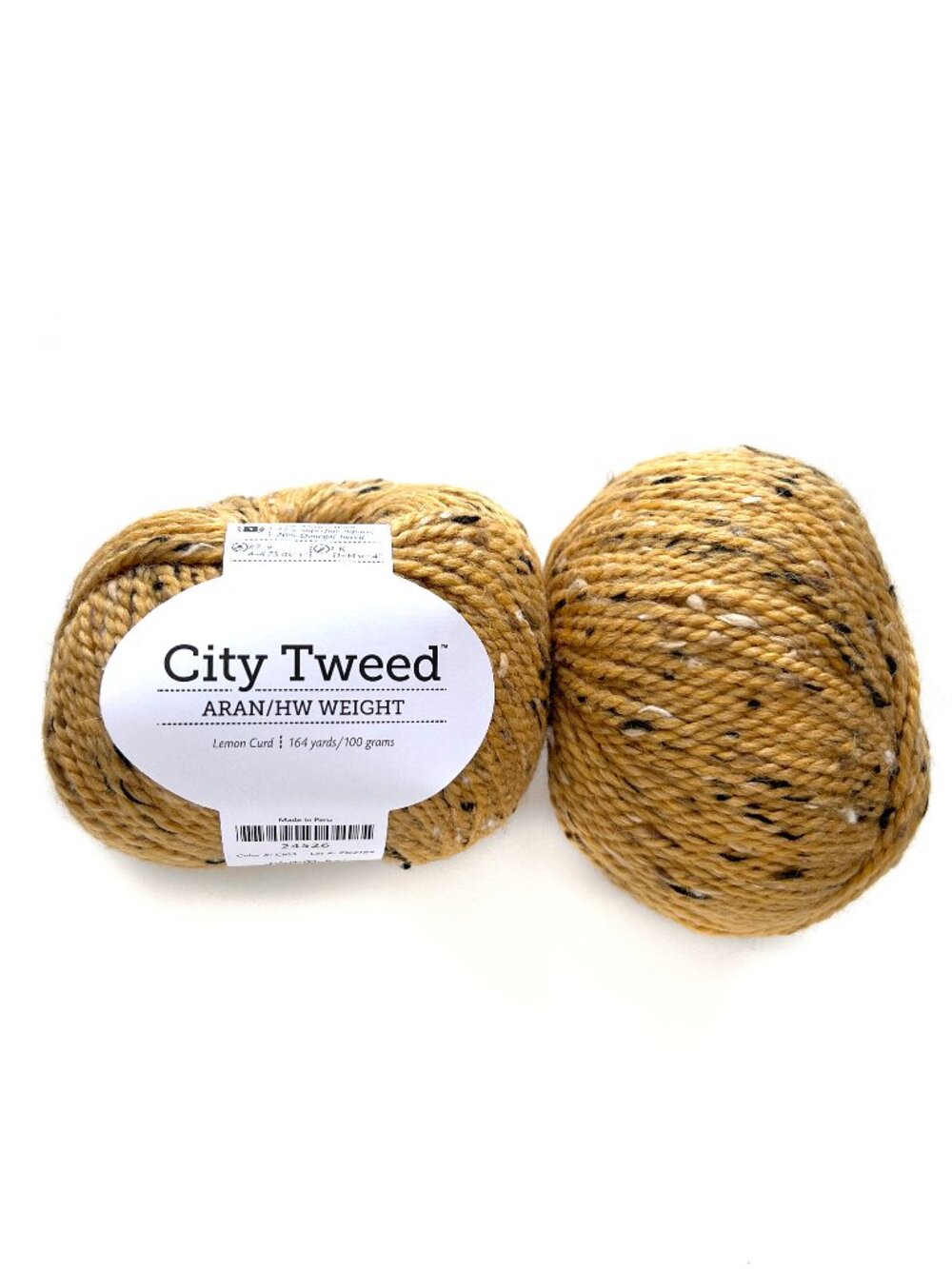 Lot of 6, City Tweed Yarn from Knit Picks, Aran HW, Lemon Curd
